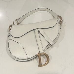 Dior White Saddle Shoulder Bag